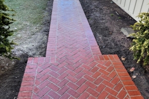 Custom brick sidewalk installation